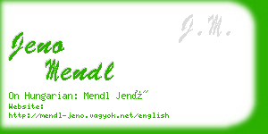 jeno mendl business card